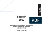 Transmisión 845-865 especificaciones, pruebas y diagnóstico