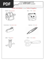 Fichas de Los Utiles Escolares en Ingles Gratis | PDF