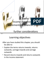 Income Statements and Statements of Financial Position: Further Considerations