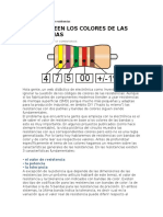 Tabla de Colores para Medir Resistencias