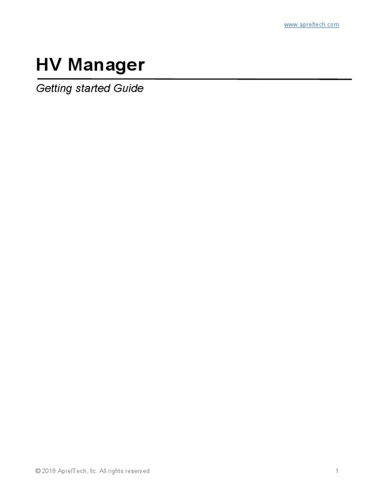 HV Manager: Getting Started Guide | PDF | Technology & Engineering