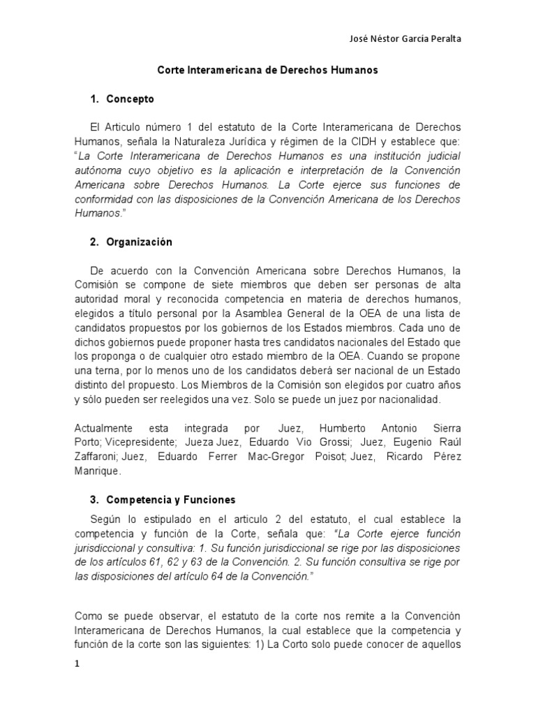 Estatuto de la Corte Interamericana | PDF | Convenio europeo de ...