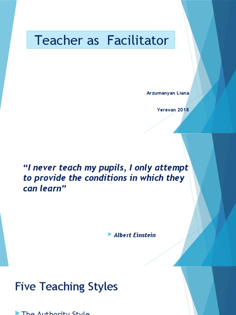 Teacher as Facilitator in Learning | PDF | Facilitator | Teachers