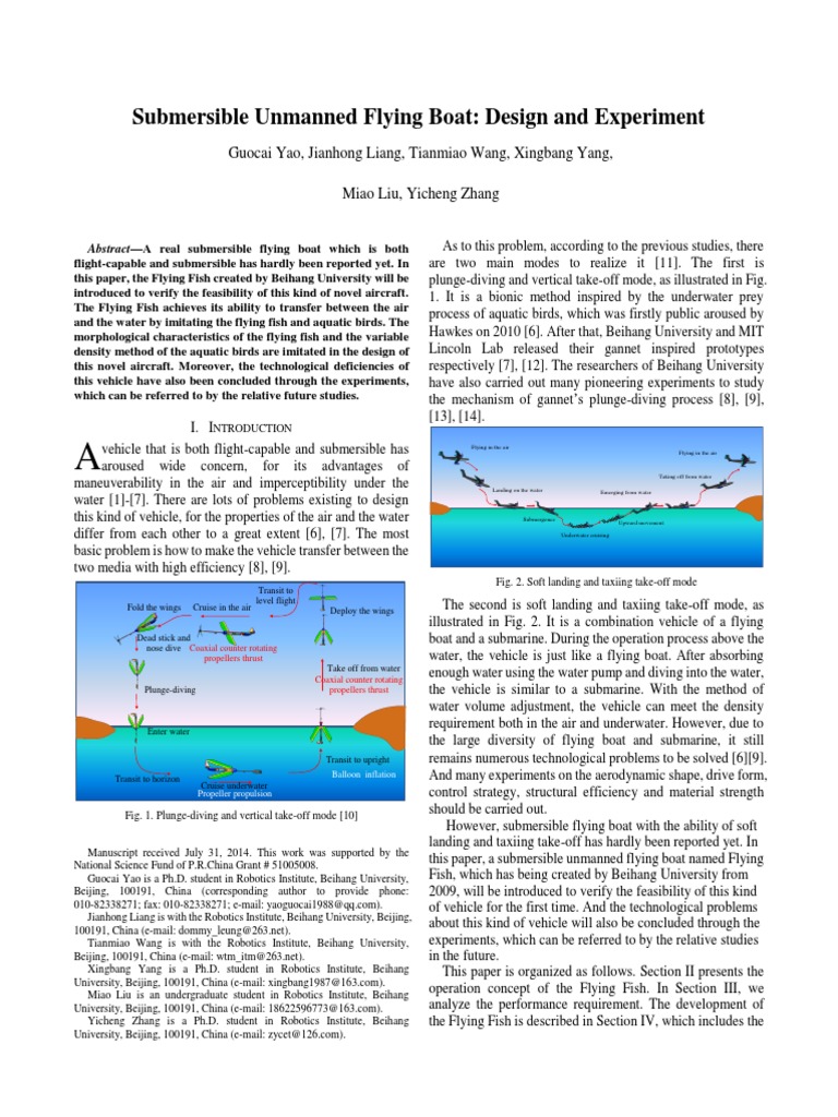 Submersible Flying Boat: Flying Fish Design | PDF | Drag (Physics ...