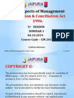Legal Aspects of Management: Arbitration & Conciliation Act 1996