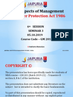 Legal Aspects of Management: Consumer Protection Act 1986
