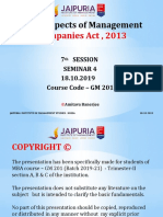 Legal Aspects of Management: Companies Act, 2013