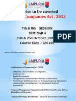 Topics To Be Covered: Indian Companies Act, 2013