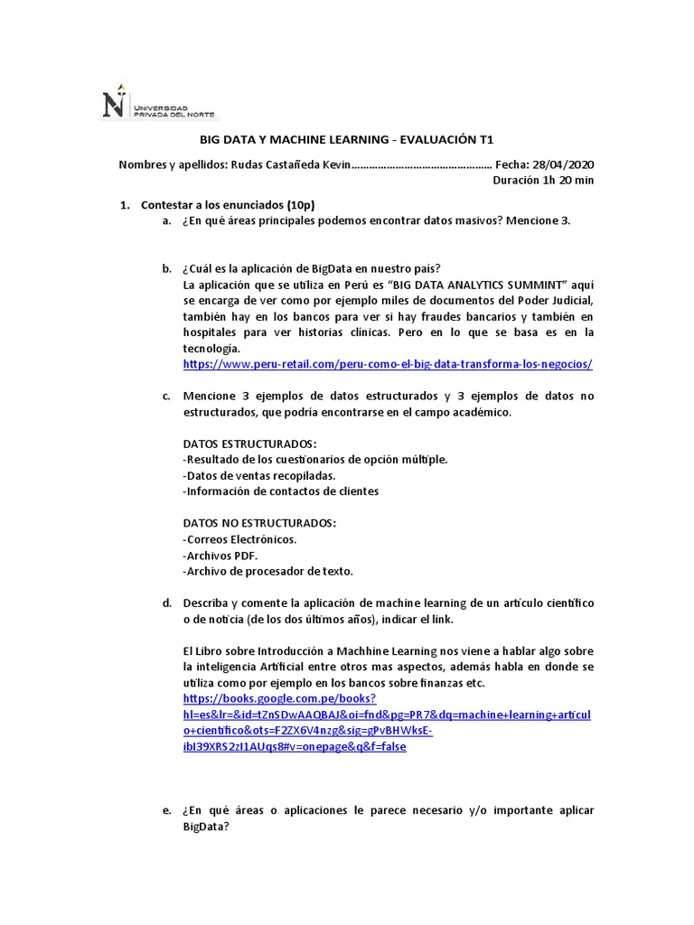 Big Data y Machine Learning en Perú | PDF | Historial médico | Informática