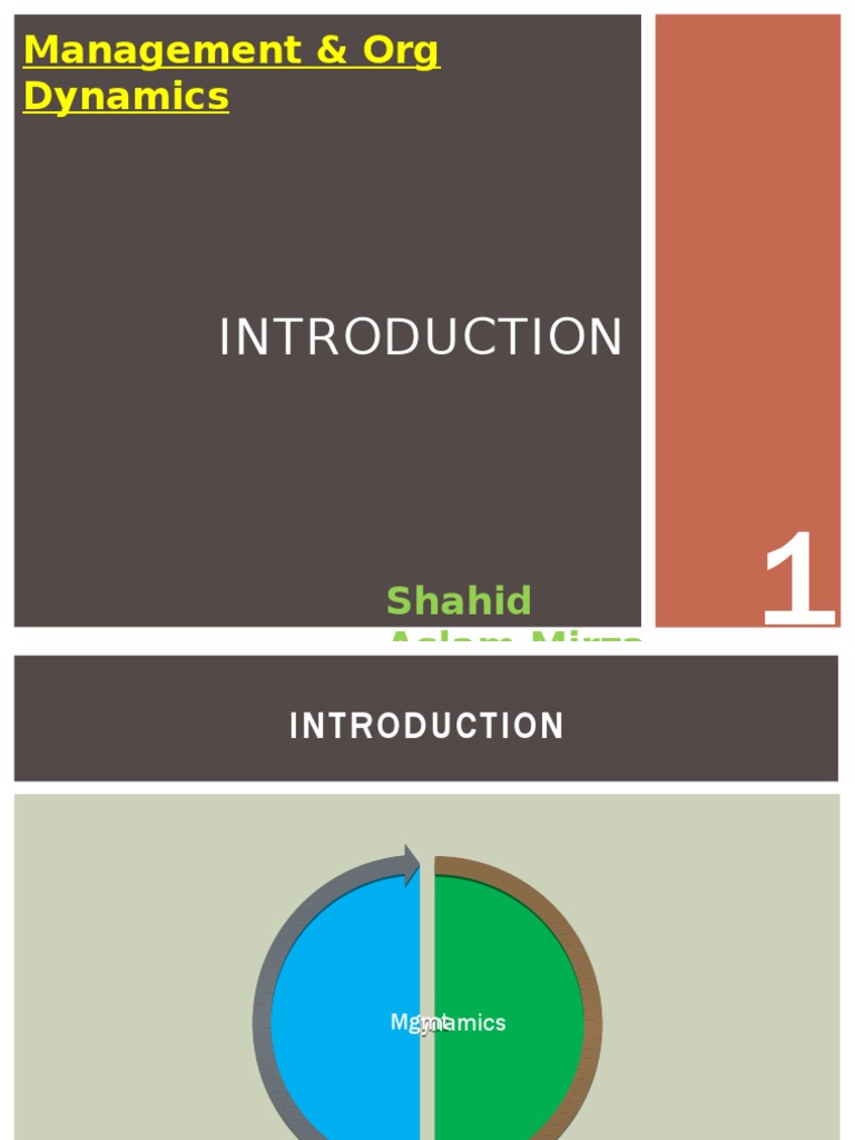 1 - Managing Org Dynamics | PDF | Organizational Behavior | Goal
