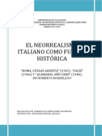 El Neorrealismo Italiano Como Fuente Histórica