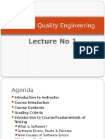 Software Quality Engineering: Lecture No 1