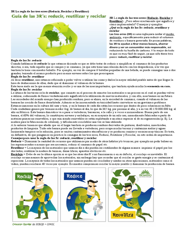 3R La Regla de Las Tres | PDF | Reciclaje | Residuos