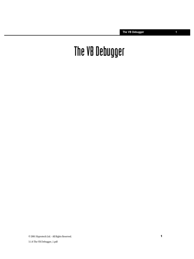 3.1.6 The VB Debugger - 1 PDF | PDF | Microsoft Excel | Subroutine
