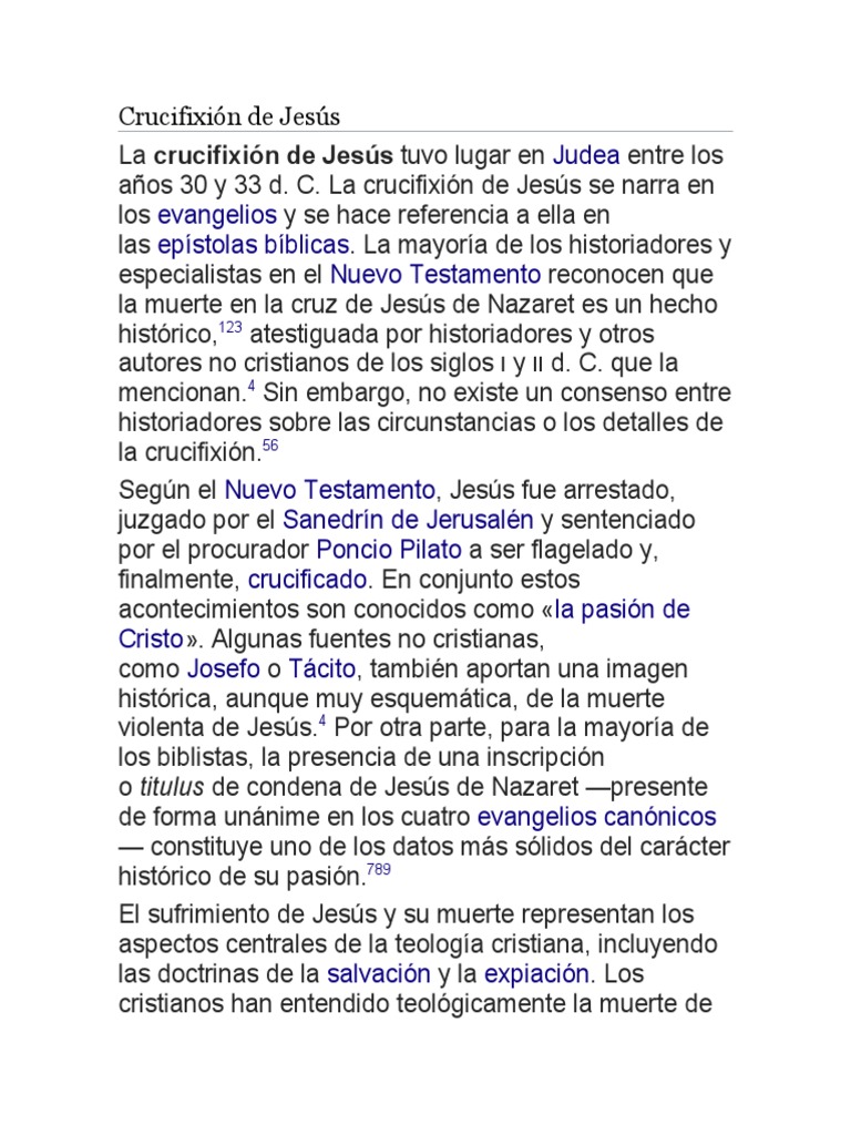 Crucifixión de Jesús | PDF | Crucifixion de jesus | Poncio Pilato