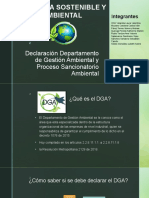 Gerencia Sostenible Y Ambiental: Declaración Departamento de Gestión Ambiental y Proceso Sancionatorio Ambiental