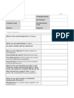 Creative Brief Template for Campaign Planning