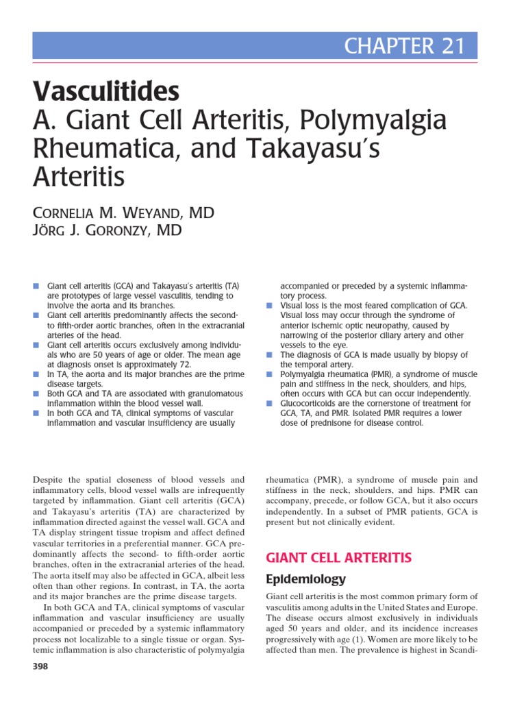 Giant Cell Arteritis Overview and Insights | PDF | Medicine | Diseases ...