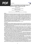 Exploring The Effects of Social Media On The Reading Culture of Students in Tamale Technical University