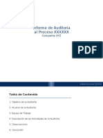 Informe de Auditoría al Proceso XXXXXX de la Compañía XYZ