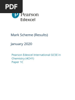 Mark Scheme (Results) January 2020: Pearson Edexcel International GCSE in Chemistry (4CH1) Paper 1C