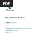 Mark Scheme (Results) January 2020: Pearson Edexcel International GCSE in Chemistry (4CH1) Paper 1CR