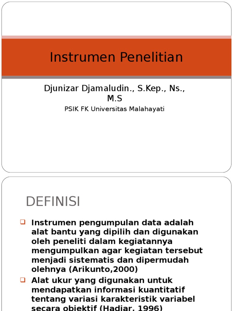 Instrumen Pengumpulan Data Penelitian | PDF | Karier & Perkembangan