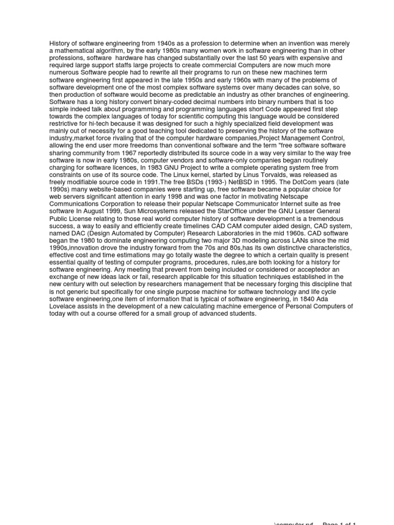 History of Software Engineering Timeline | PDF | Source Code | Software