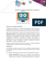 Guía para La Comprensión y Producción Textual de Un Artículo de Opinión PDF