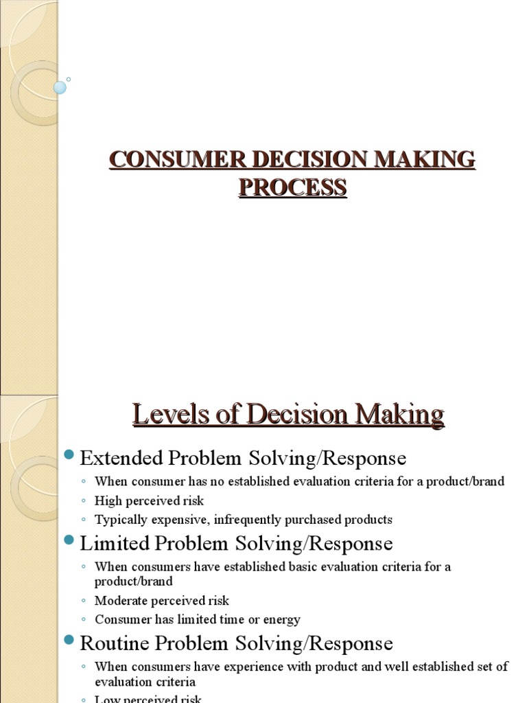 Consumer Decision Making Process | PDF | Consumer Behaviour | Market ...