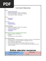 Curriculum Resources