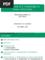 Application of Z Transform To Signal Processing (Presentation)