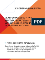 La Forma de Gobierno en Nuestro País