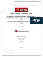Tender Report For ZANACO COSMO