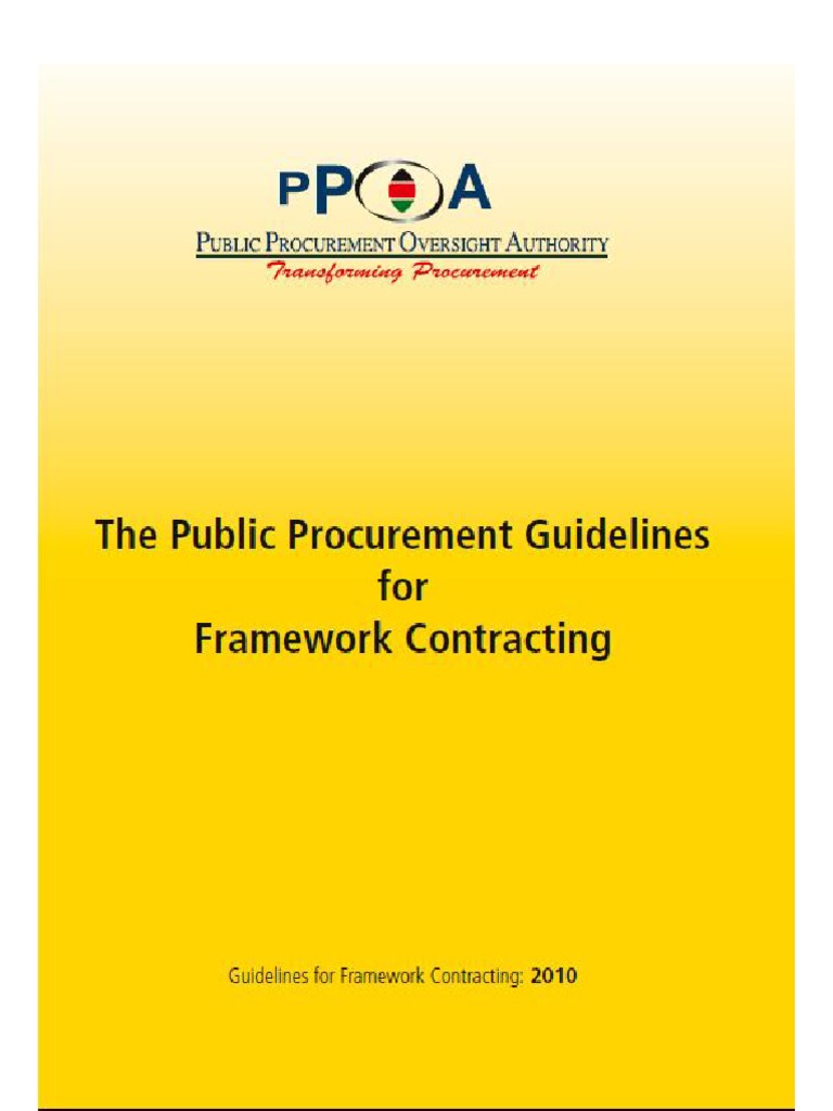Guidelines For Framework Contracting 2010 Pdf Option Finance