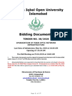 38 Tender Documents For Turnkey Solution For The Enhancement of Fiber Optic Network Infrastructure at AIOU Main Campus PDF