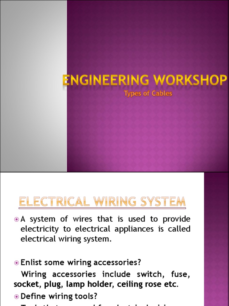 Types of Electrical Cables PDF Electrical Wiring Wire