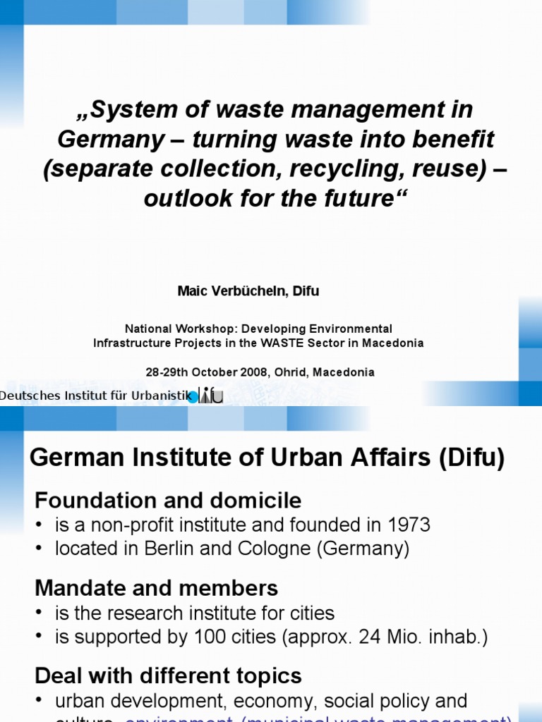 System of Waste Management in Germany Turning Waste Into Benefit