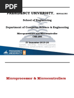 Presidency Univeristy,: School of Engineering Department of Computer Science & Engineering