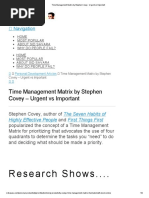 Covey's Time Management Matrix Guide | PDF | Time Management ...