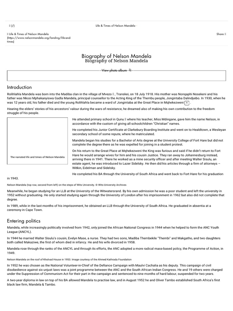 BIOGRAPHY OF NELSON MANDELA IN 150 WORDS PDF intelligence overview