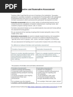 Formative and Summative Assessment