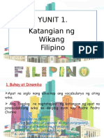 Yunit 1. Katangian NG Wikang Filipino Powerpoint