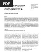 Shame, Internalized Homophobia, Identity Formation, Attachment Style, and The Connection To Relationship Status in Gay Men