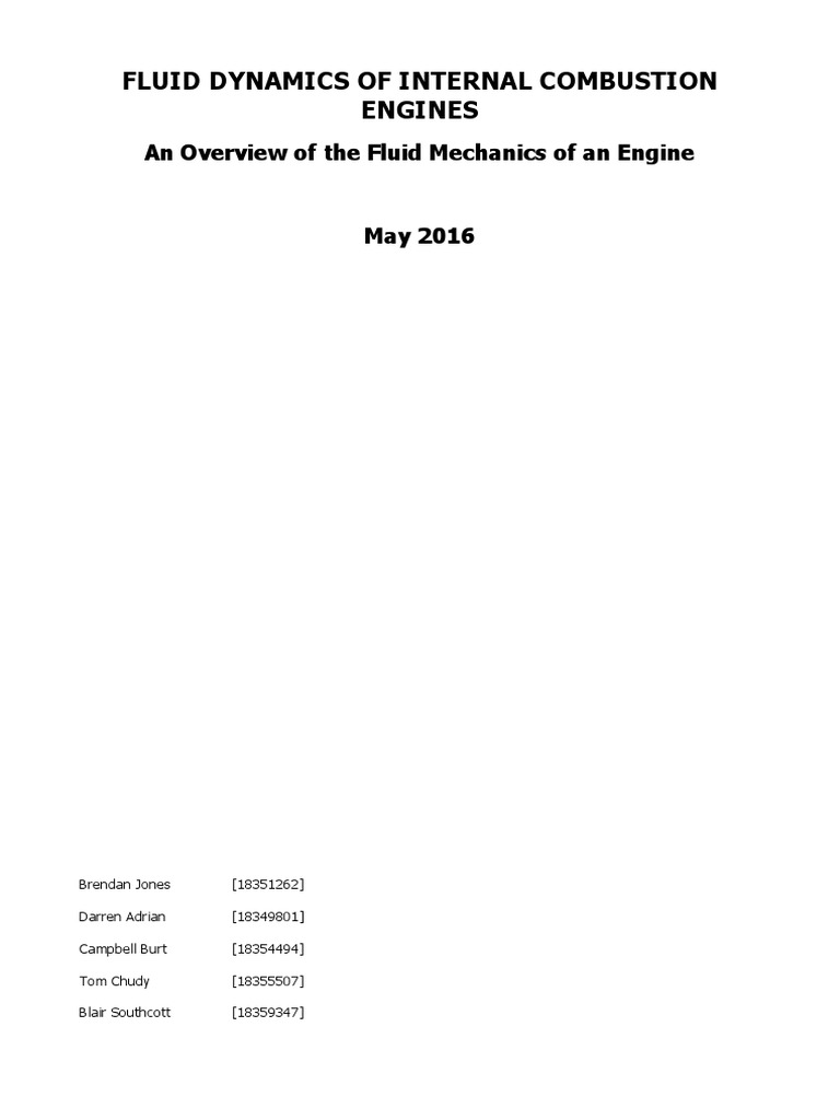 Fluid Dynamics in Combustion Engines | PDF | Turbocharger | Internal ...
