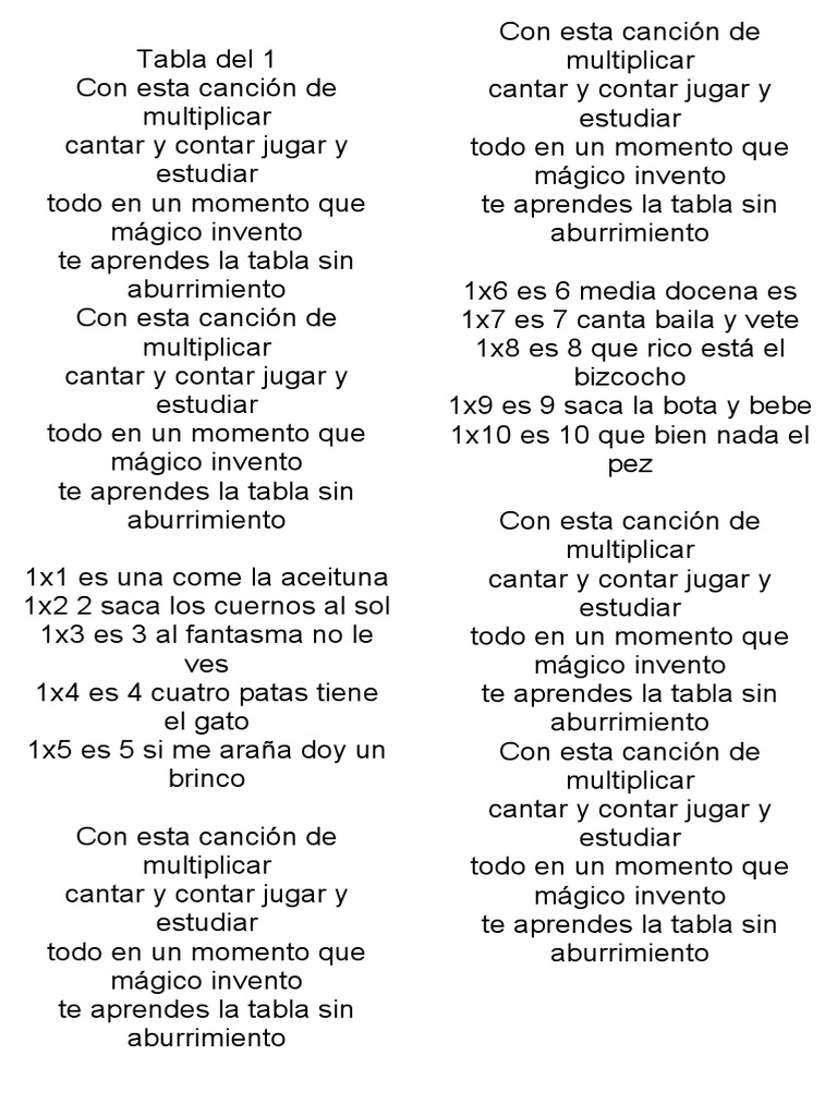 Tablas Con Enrique y Ana PDF Naturaleza