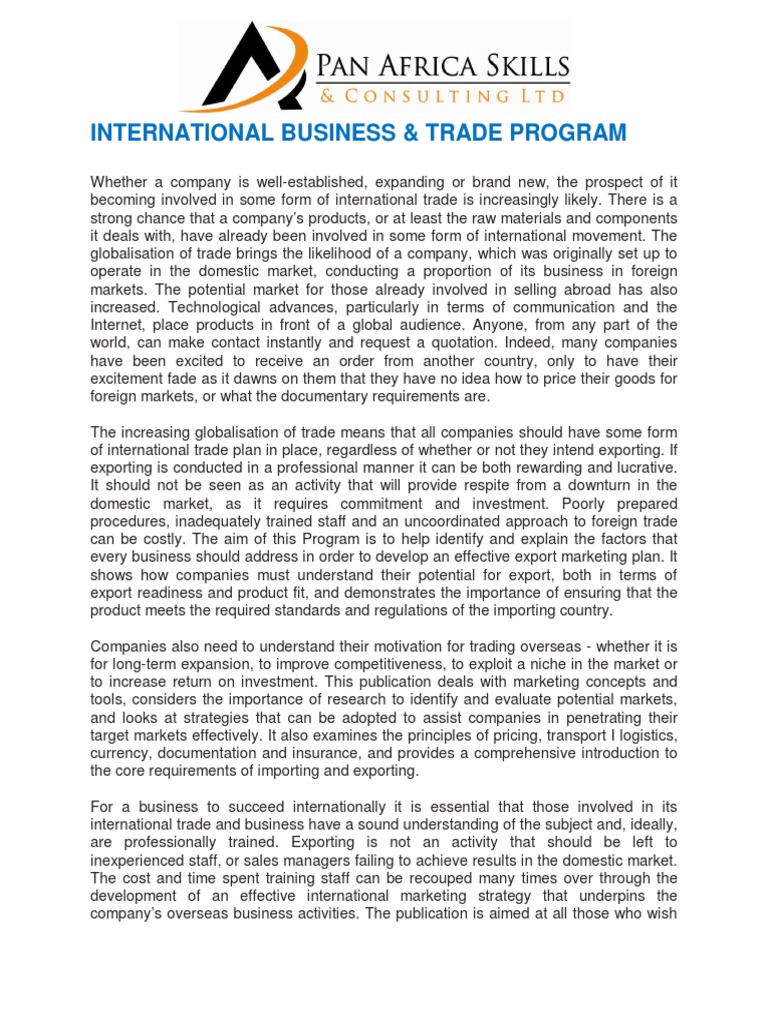 Internationa Business and Trade Module 1 | PDF | Bill Of Lading | Cargo