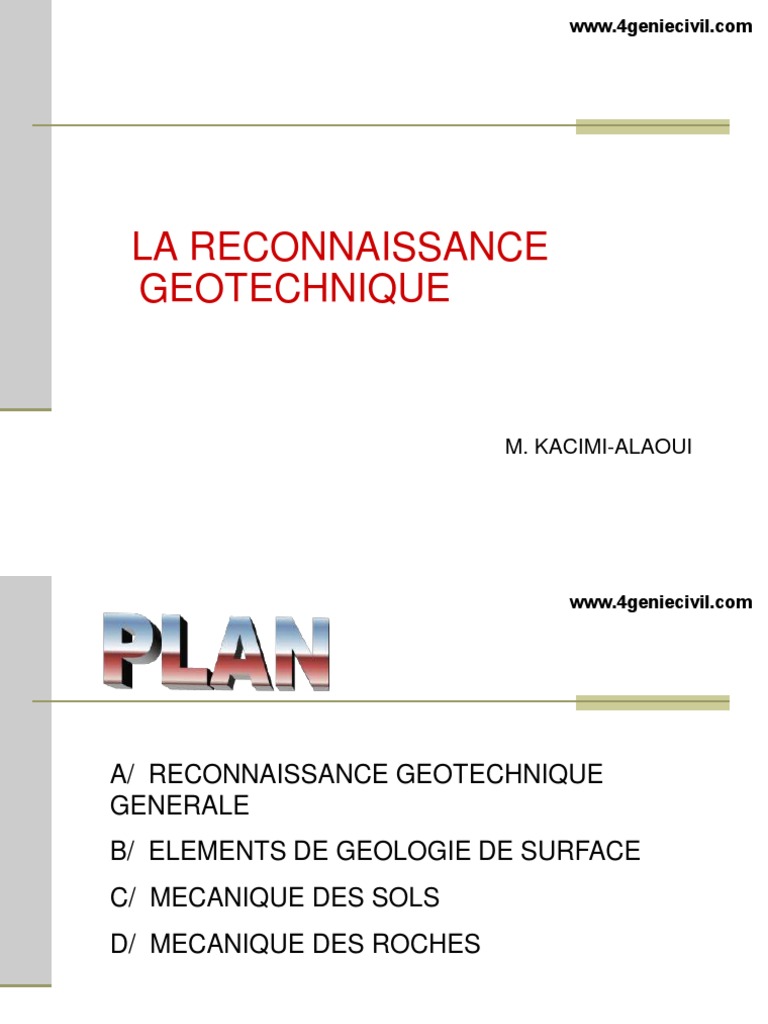 Reconnaissance Géotechnique : Méthodologie et Études | PDF | Dune ...