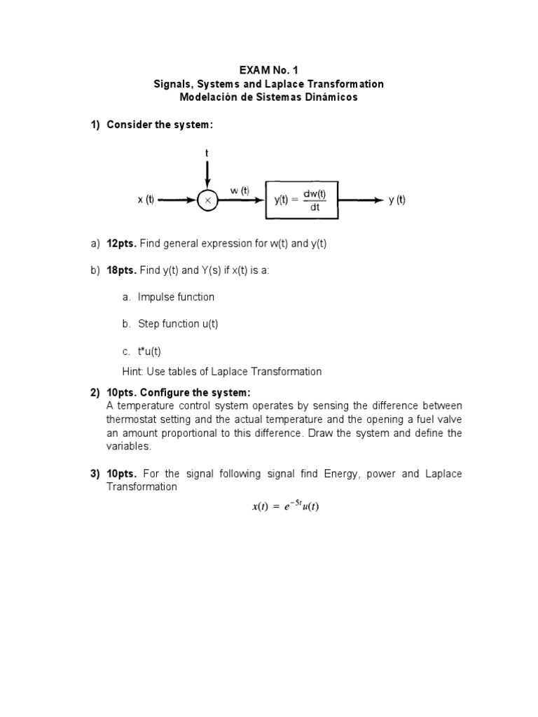 Signals and Systems Exam Questions | PDF | Teaching Methods & Materials