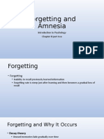 Forgetting and Amnesia: Introduction To Psychology Chapter 8 Part Two